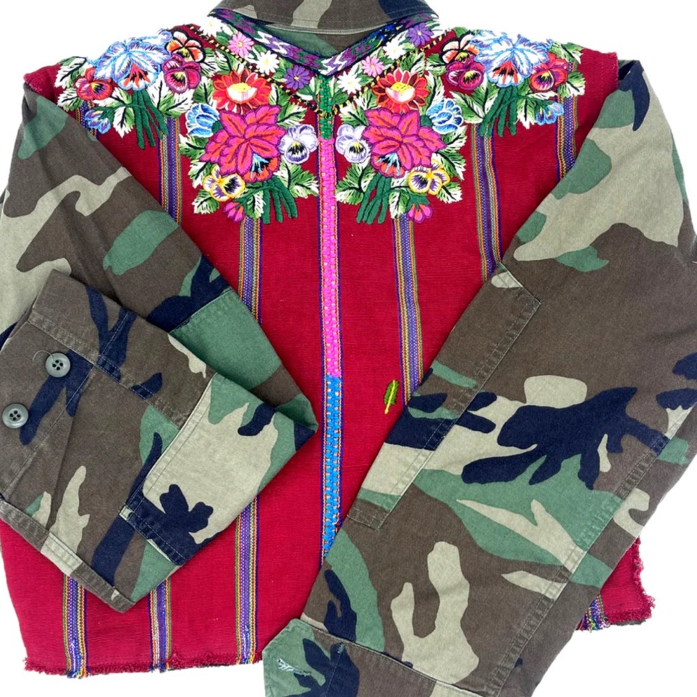 BOHO Floral Embroidered Jacket - camouflage